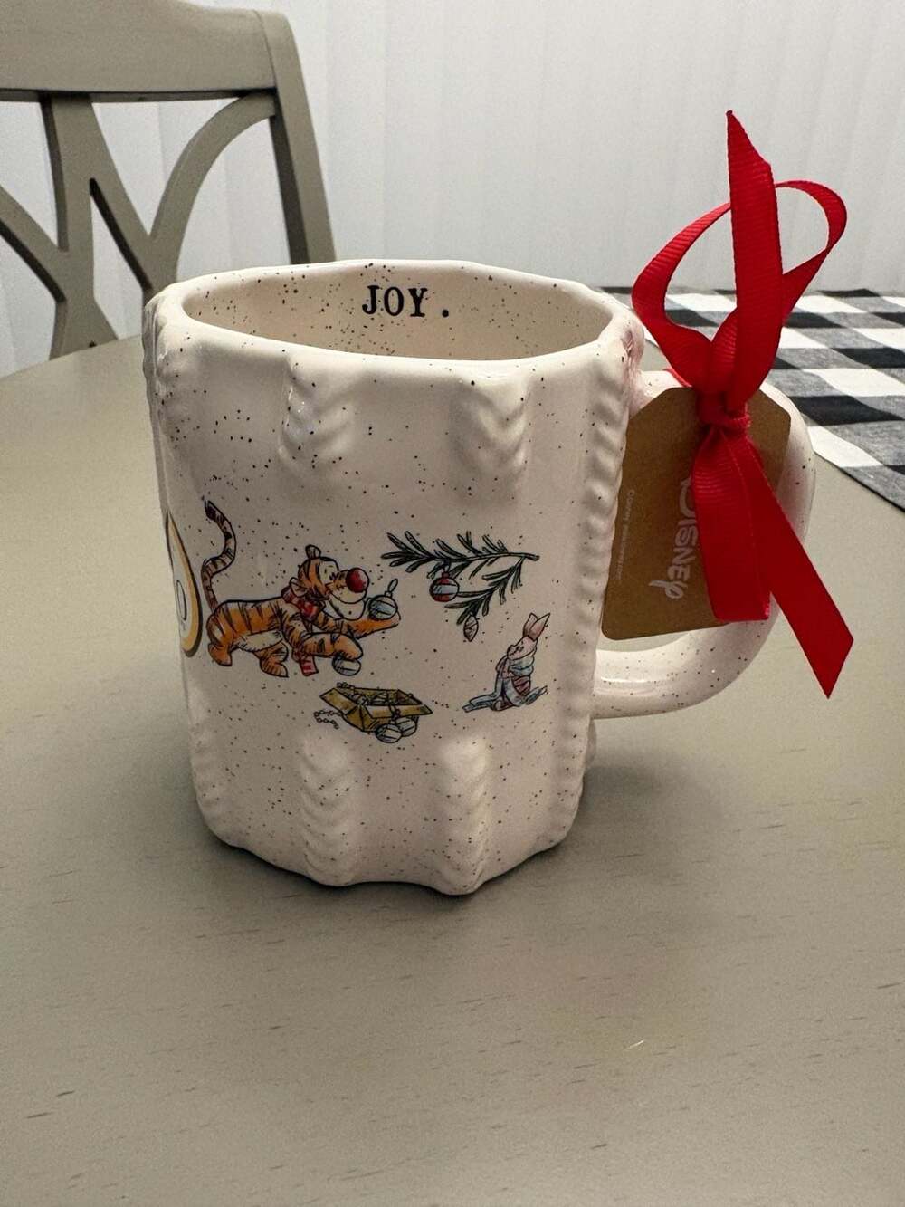 Rae Dunn Disney Winnie The Pooh Tigger Joy Christmas Mug